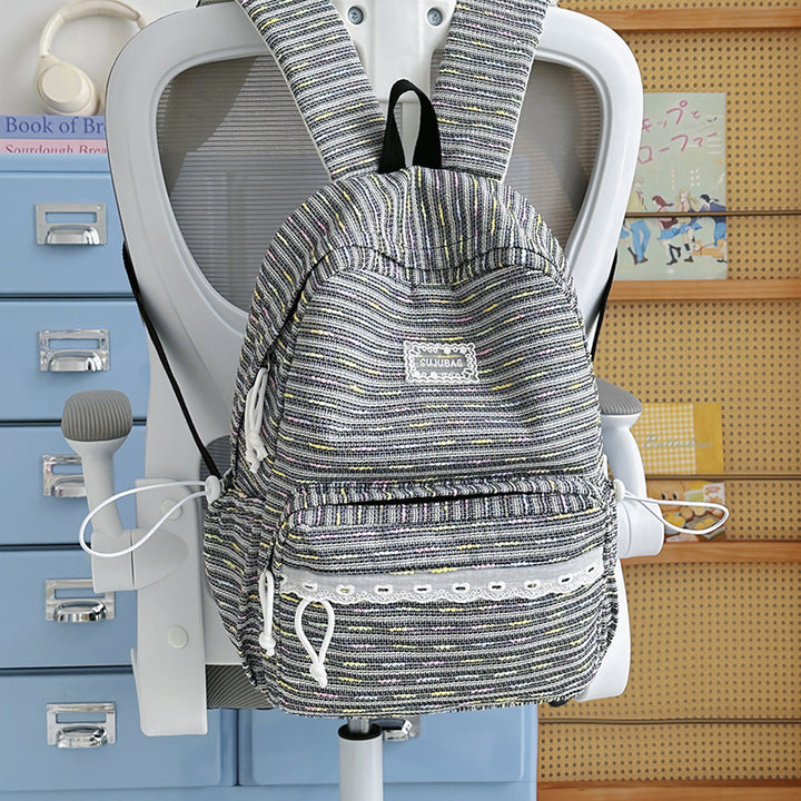 Textured Casual Backpack Bowlift