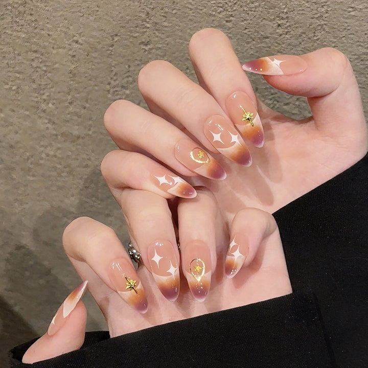 Ombre Starry Design Press-On Nails