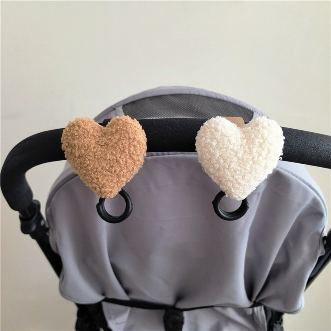 Plush Heart Pacifier Holder with Silicone Teething Ring