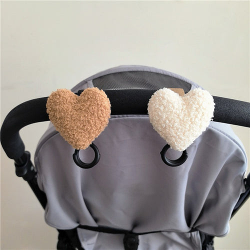 Plush Heart Pacifier Holder with Silicone Teething Ring