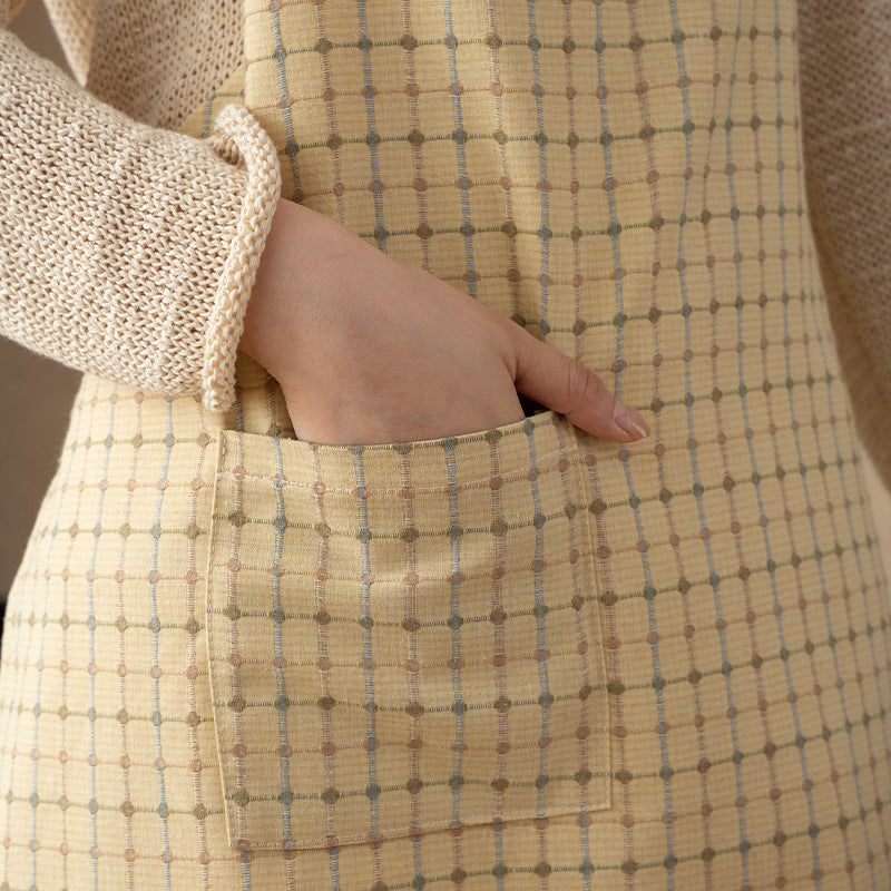 Linen look cooking apron with patch pocket and adjustable neckband Bowlift
