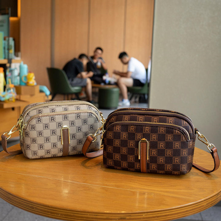Stylish Double Zipper Crossbody Bag