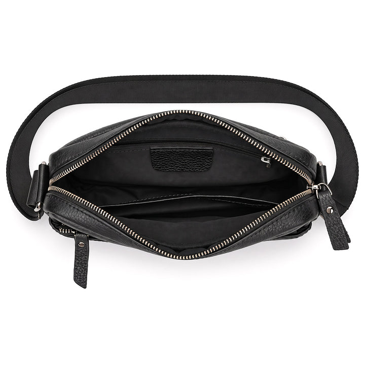 Compact Genuine Leather Crossbody Messenger Bag with Adjustable Strap Bowlift