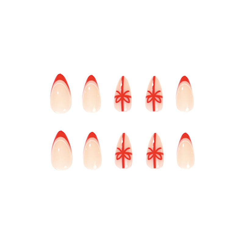 Elegant Nail Extensions with Christmas Design Bowlift