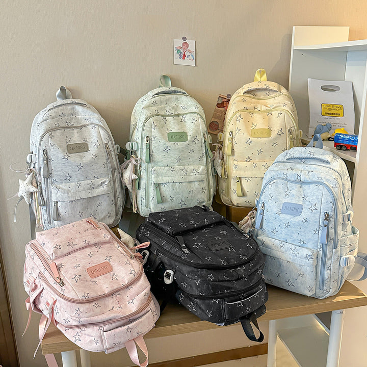Stylish Star-Emblazoned Everyday Backpack Bowlift