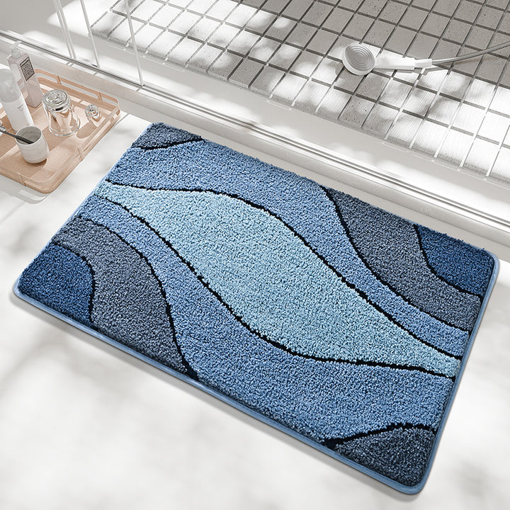Soft Textured Wave Pattern Bath Mat Bowlift