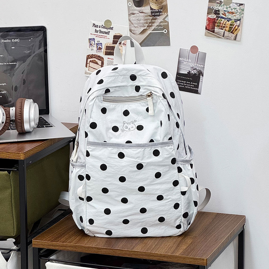 Stylish Polka Dot Casual Backpack Bowlift 1791205343