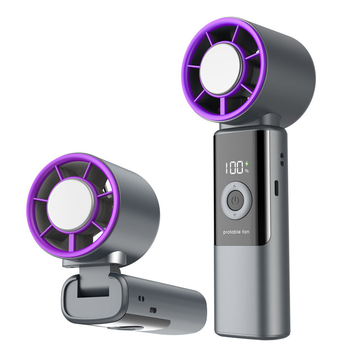 Women's Handheld Fan with Digital Display Bowlift