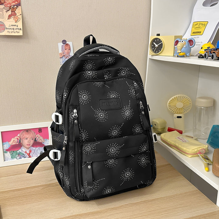Floral-Printed Backpack with Adjustable Straps Bowlift