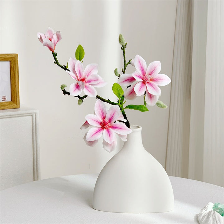 Decorative Artificial Magnolia Arrangement for Home Display