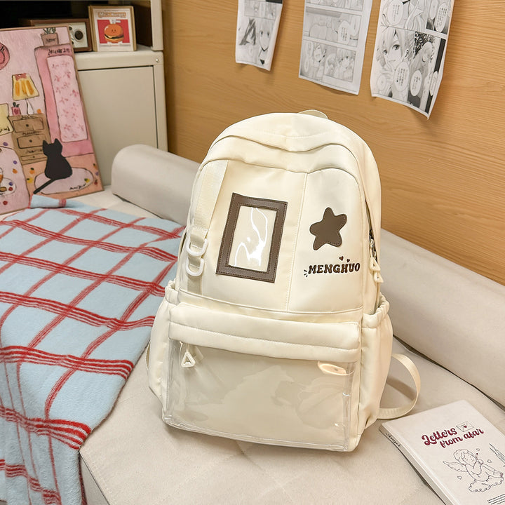 Cozy Plush Star-Embellished Backpack Bowlift