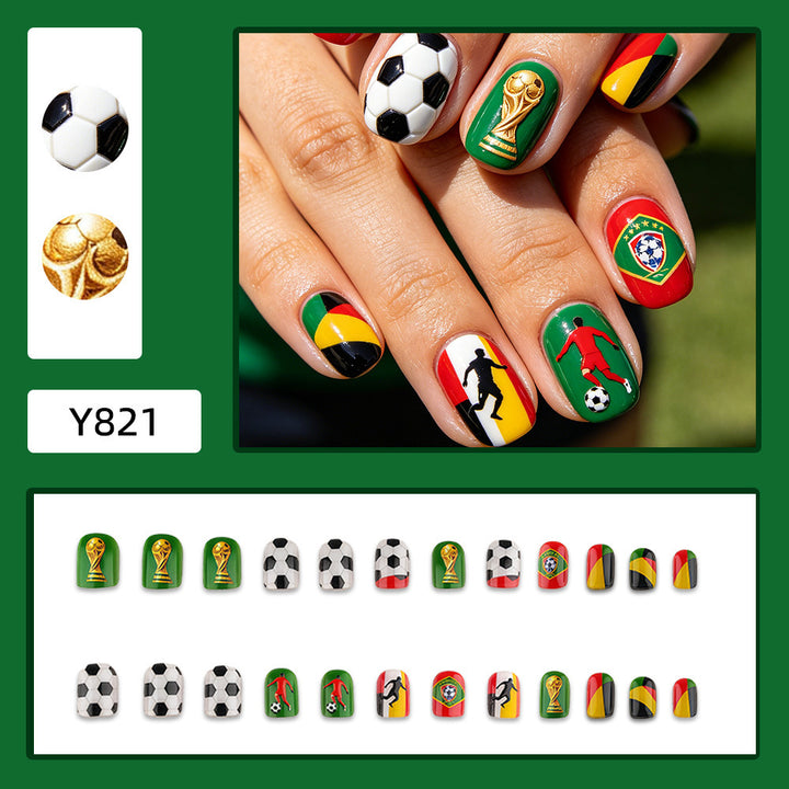 Creative Football Theme Art Nail Set Bowlift