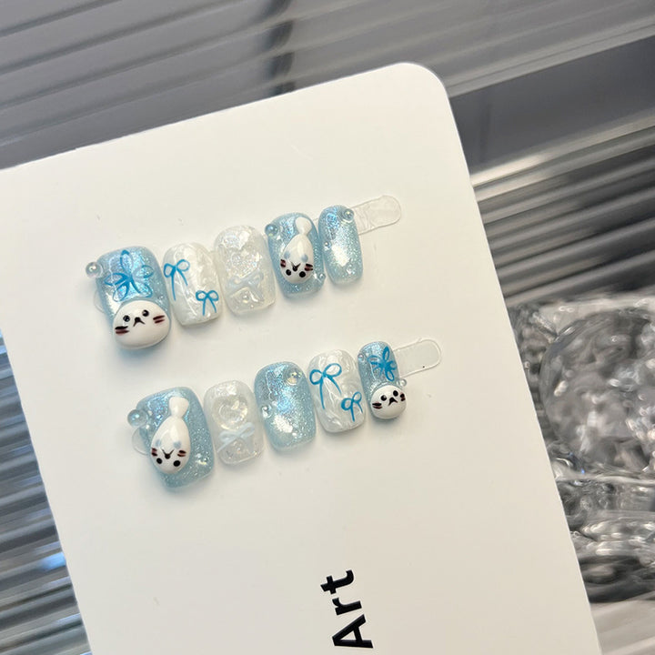 Creative Seal-Inspired Press-On Nail Art Kit