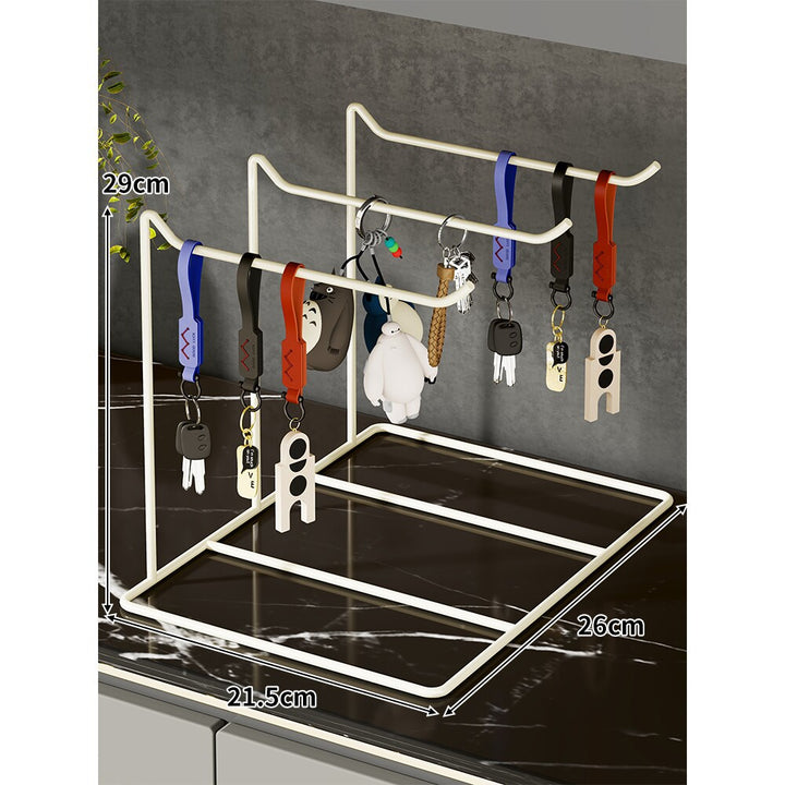 Slim Desktop Keychain & Accessories Hanging Stand with Minimal Metal Frame