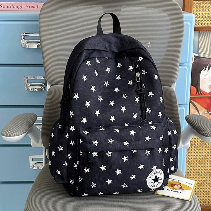 Star-Embellished Casual Backpack Bowlift