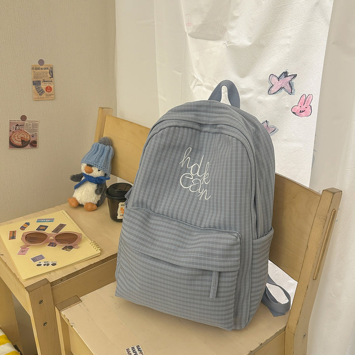 Casual Checked Patterned Backpack Bowlift