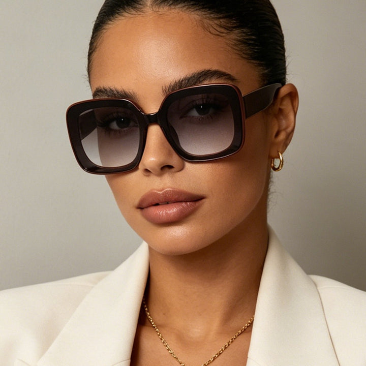 Women's square sunglasses with innovative transparent frame design Bowlift