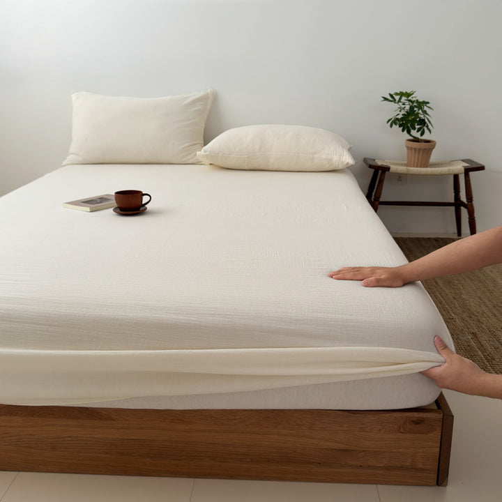 Deep-Pocket Cotton Jersey Fitted Sheet Set with Secure Elastic Corners