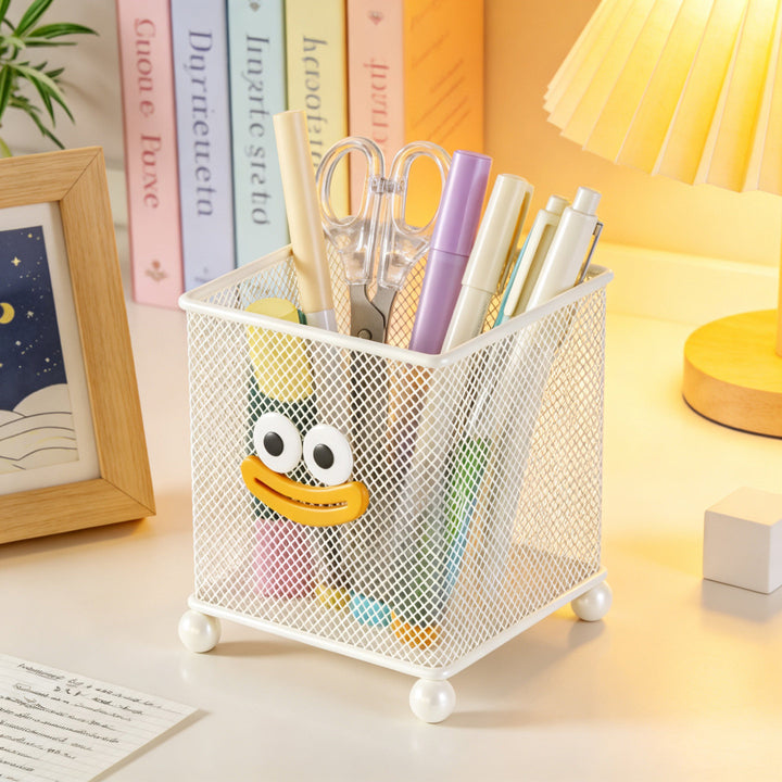 Square Mesh Desktop Pen Organizer
