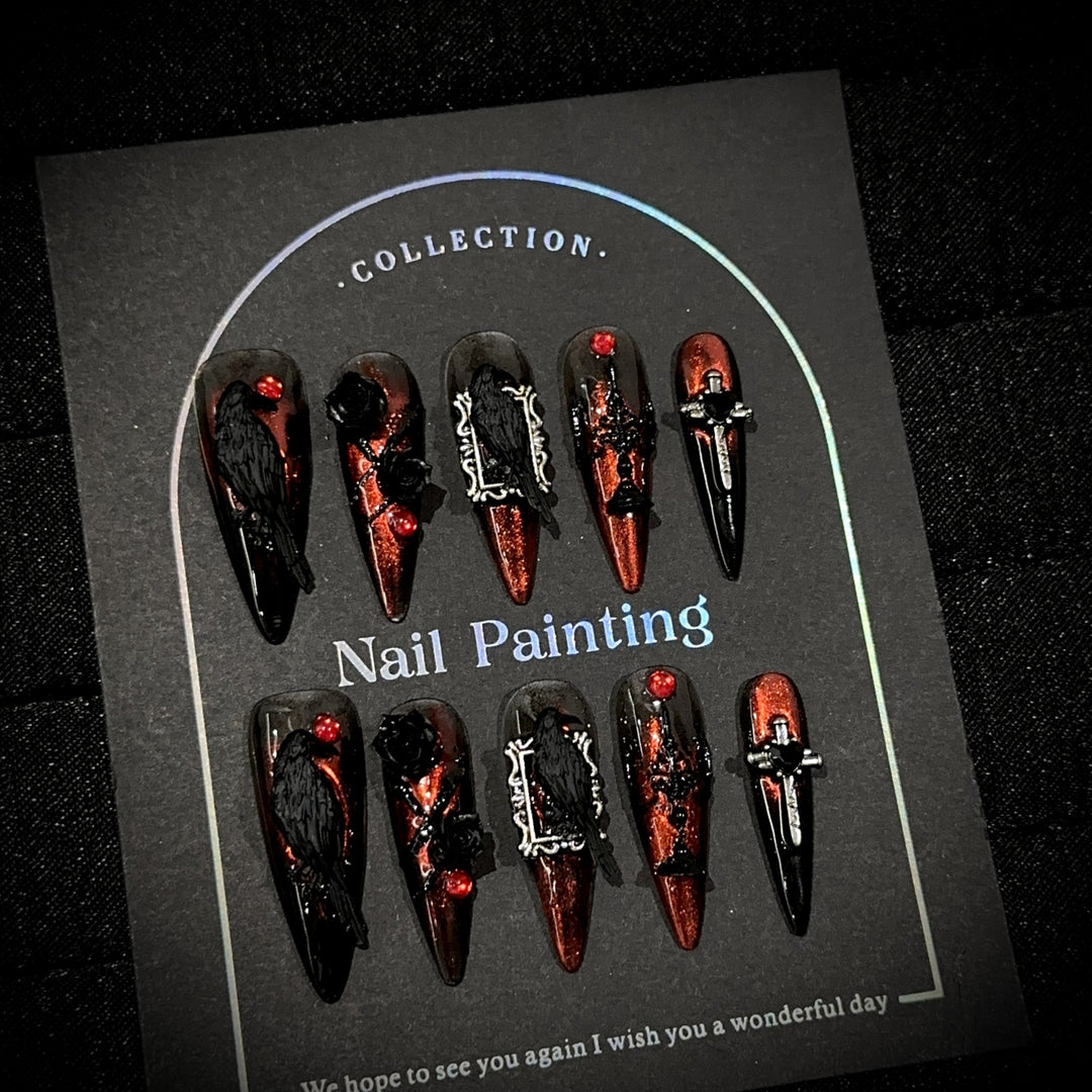Gothic-Inspired Press-On Nail Set