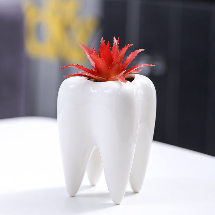 Creative Tooth-Shaped Planter Bowlift