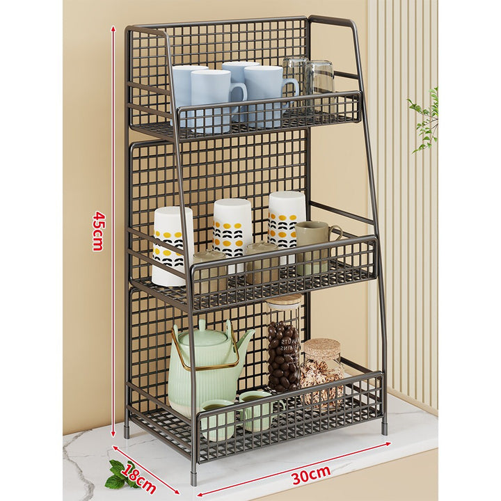 Kitchen Countertop Two-Tier Wire Grid Storage Organizer