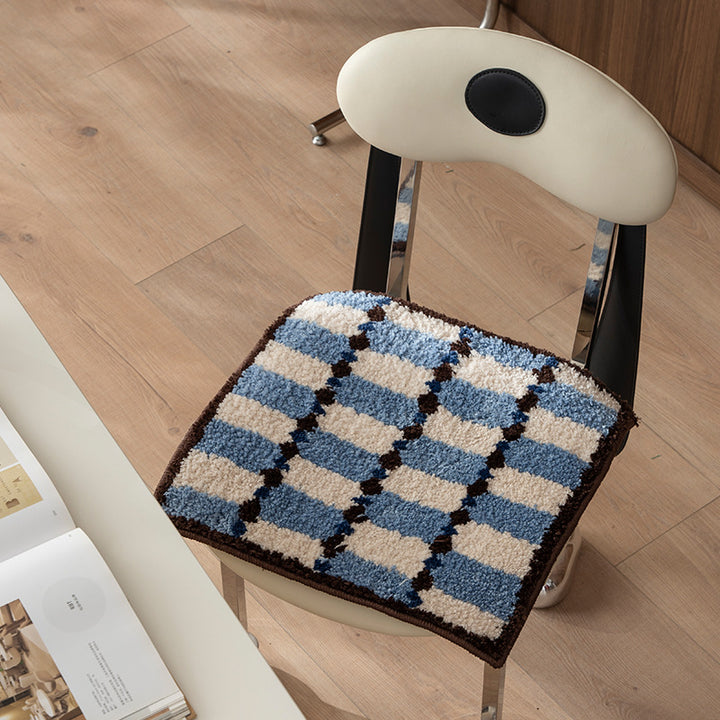 Hand-tufted square bath mat with high pile and non-slip bottom Bowlift