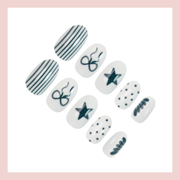 Nail art set with modern graphic patterns and stylish accents Bowlift