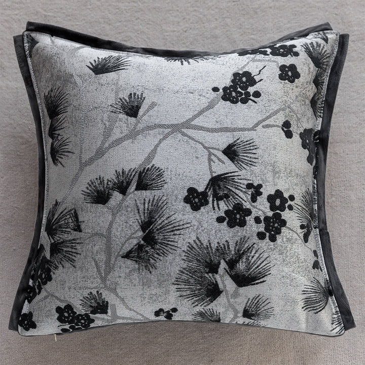 Decorative pillow with mountain motifs