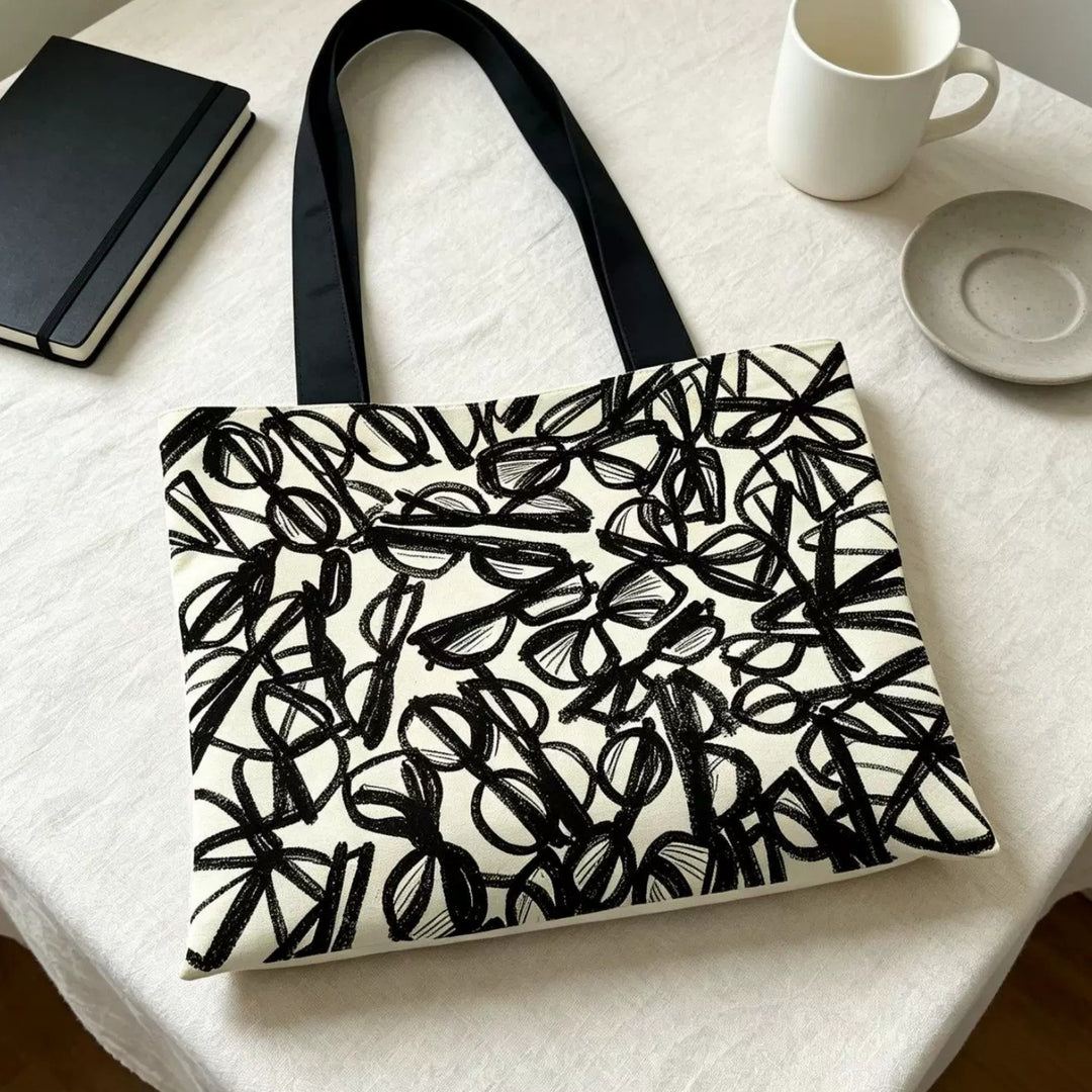 Patterned Canvas Tote Bag