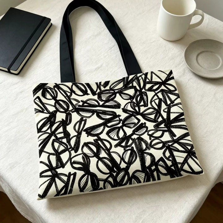 Patterned Canvas Tote Bag