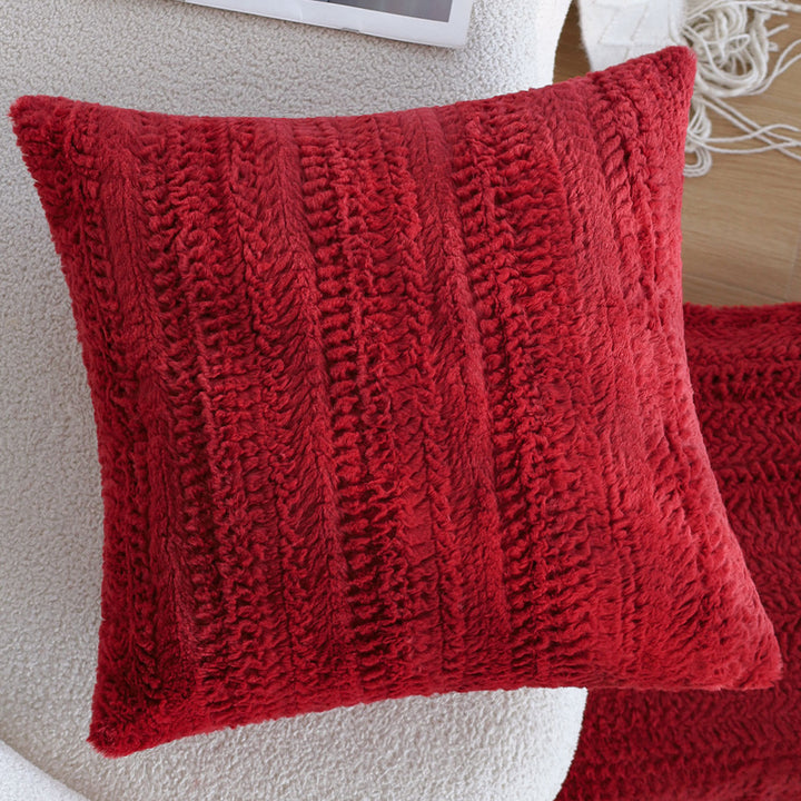 Rectangular decorative cushion with bouclé relief and tassels Bowlift