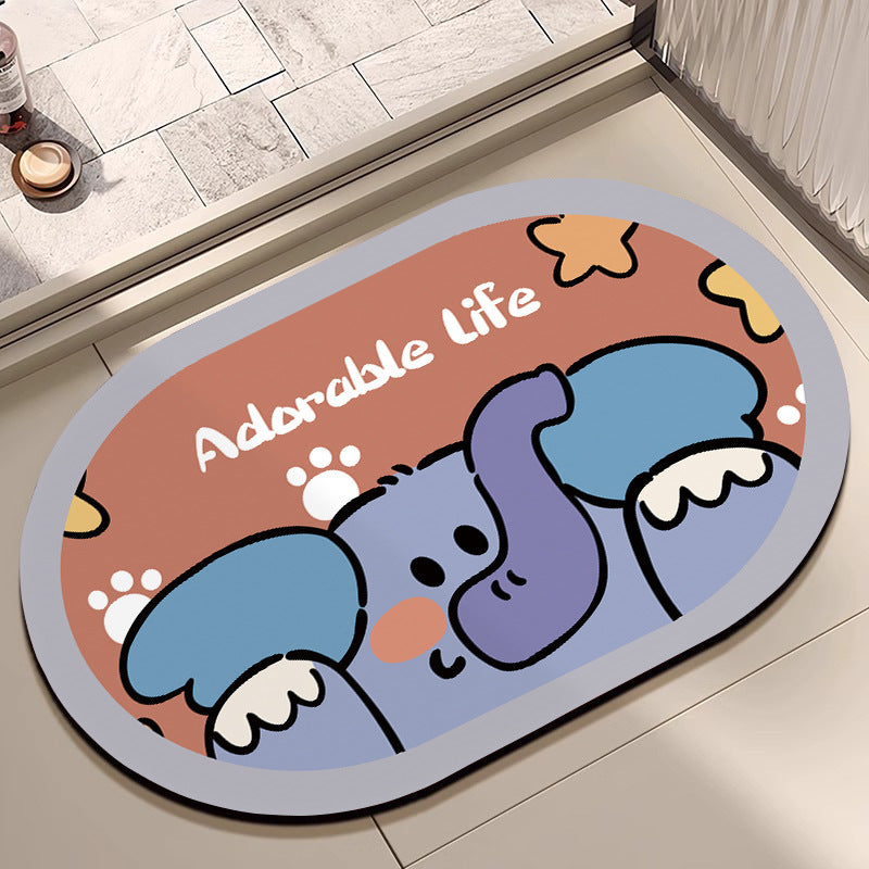 Playful Bear-Themed Plush Bath Mat Bowlift