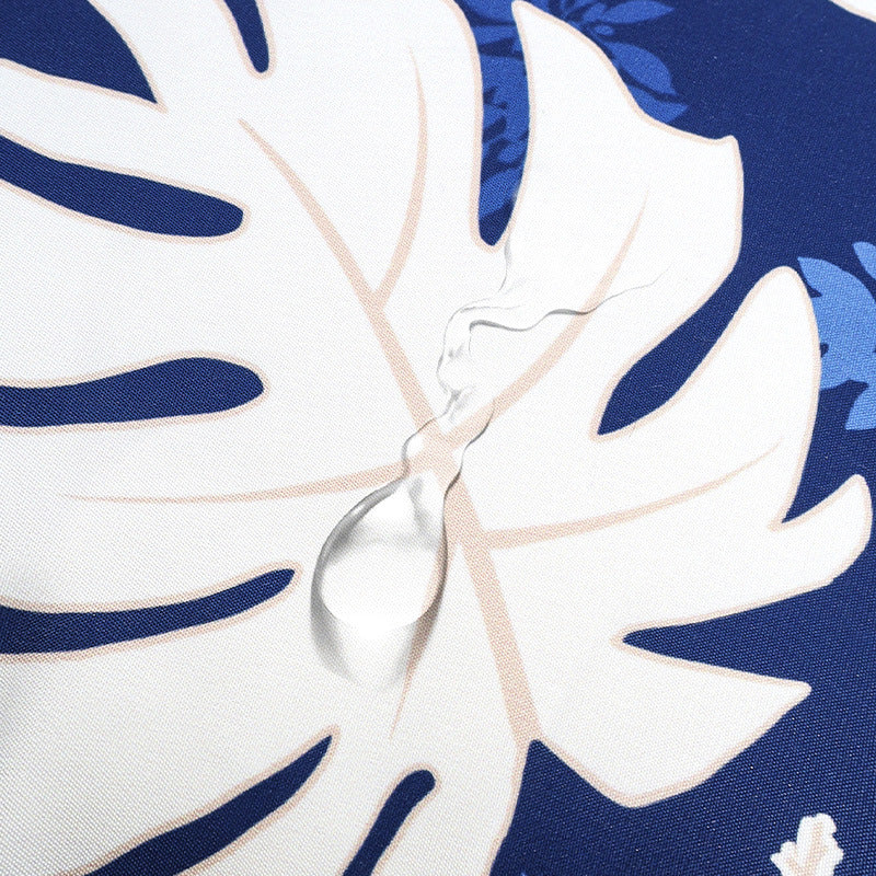 Square outdoor cushion cover with tropical leaf pattern and water-repellent coating Bowlift