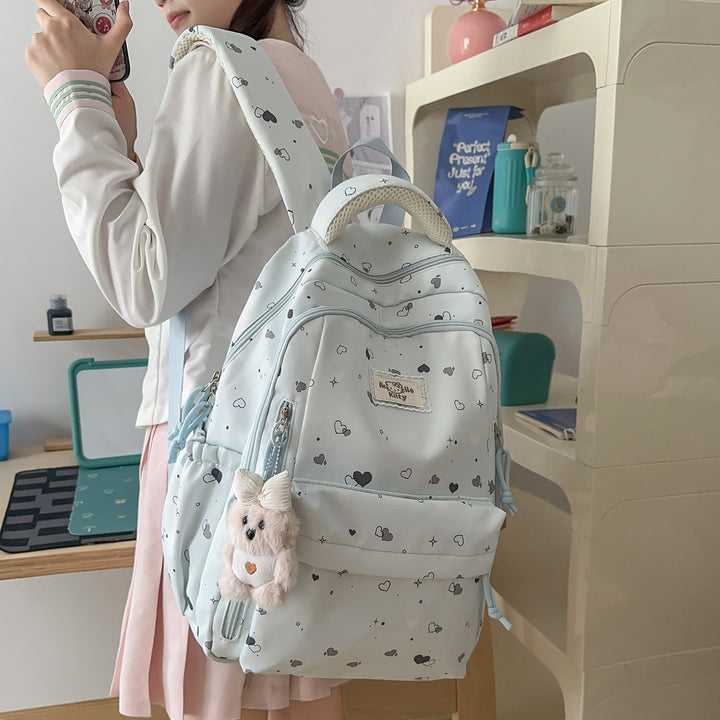 Cute Heart-Patterned Backpack Bowlift