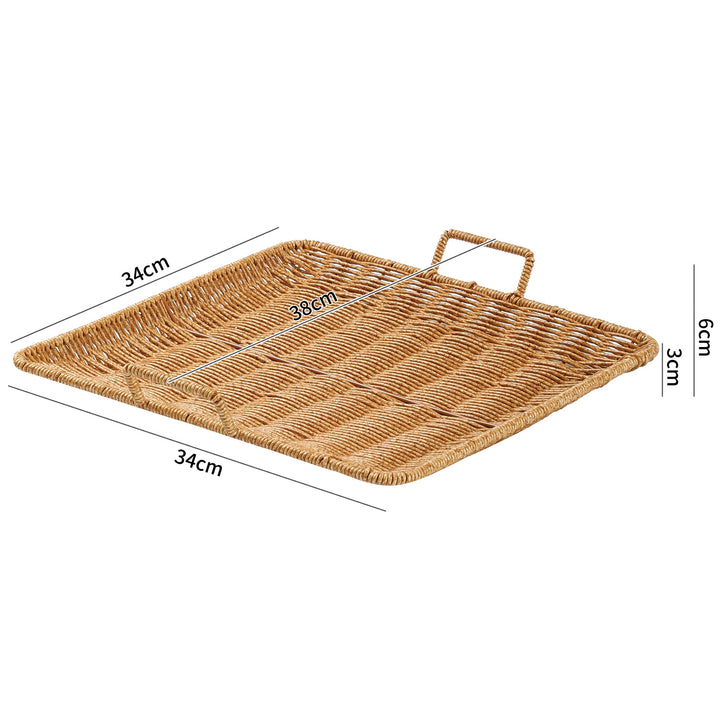 Woven Serving Tray with Easy-Grip Handles