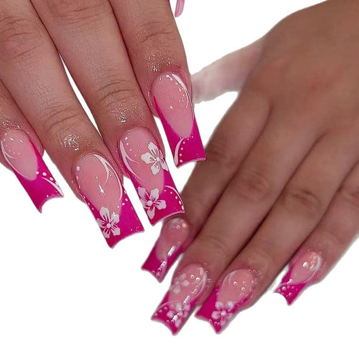 Floral Long-Lasting Acrylic Nail Enhancements Bowlift