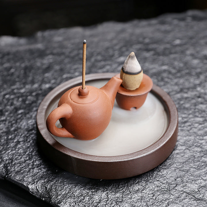 Ceramic Teapot-Shaped Incense Holder