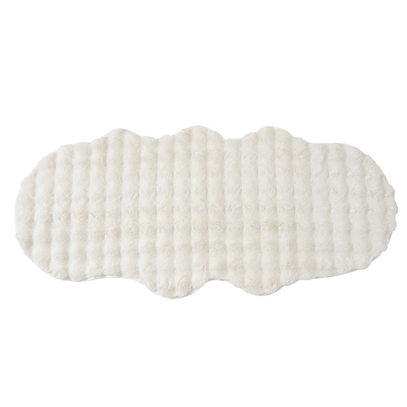 Soft microfiber bathroom runner with wavy edge and non-slip underside Bowlift