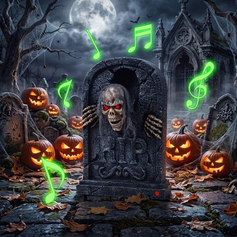 Electric Tombstone Ghost Decoration Bowlift