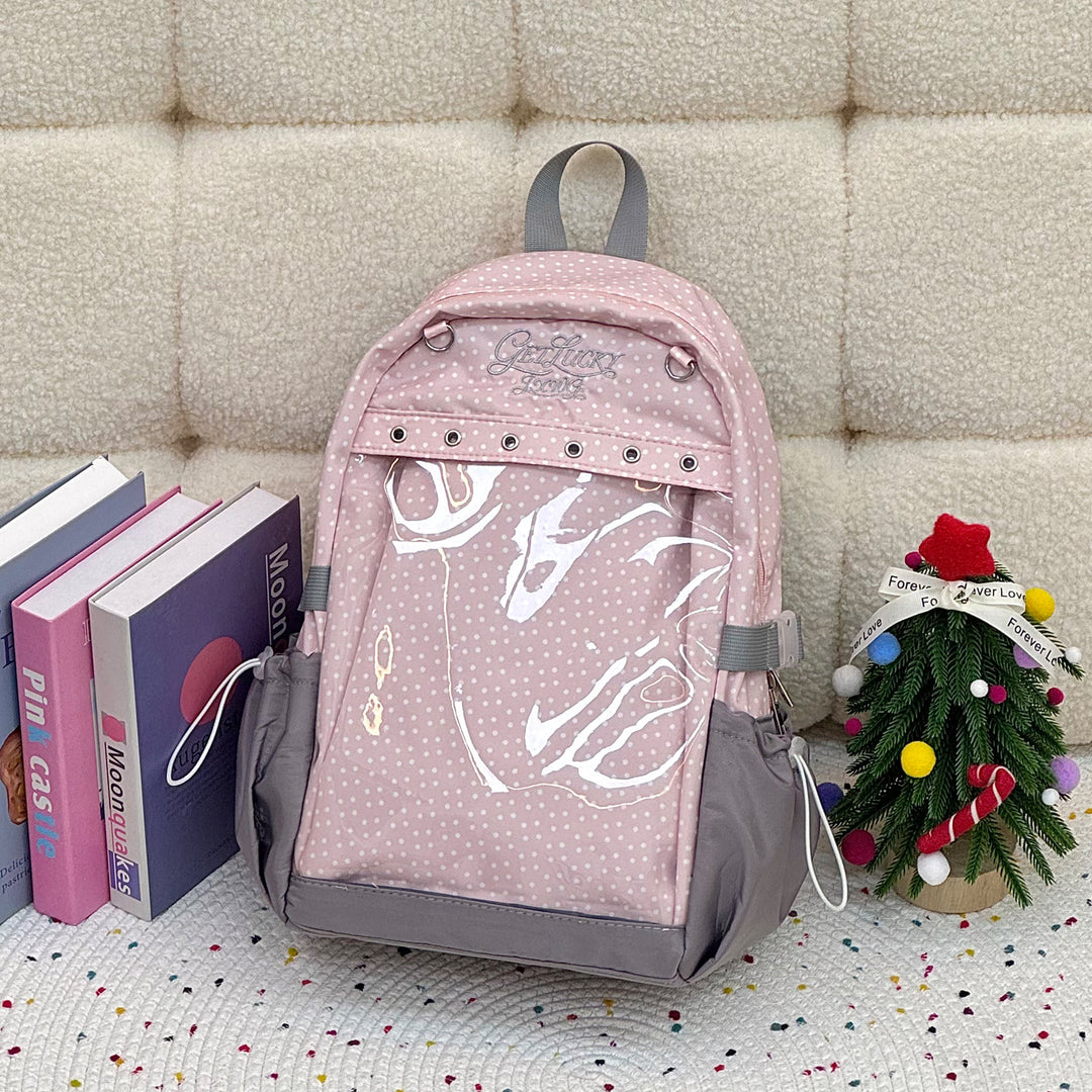 Stylish Polka Dot Character Bag Bowlift