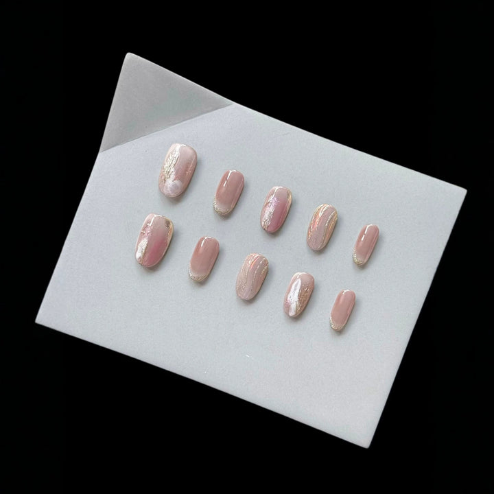 Marble Art Press-On Nail Set