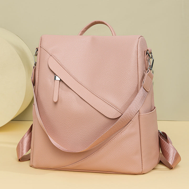 Chic Textured Leather Backpack Bowlift