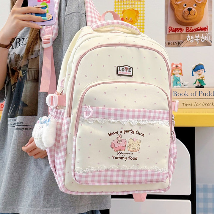 Fun-Themed Multi-Pocket Backpack Bowlift