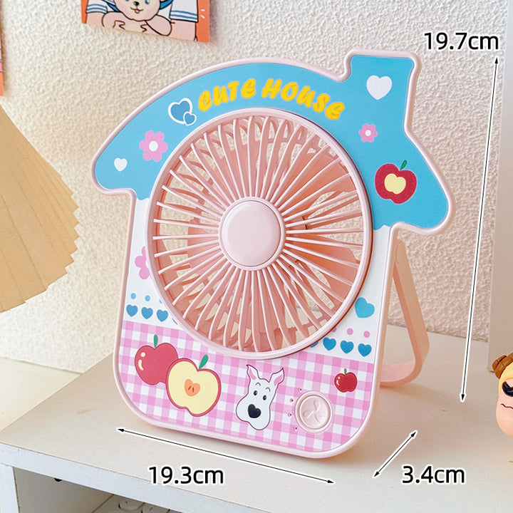 Ladies Portable Mini Table Fan in Creative House Design Bowlift