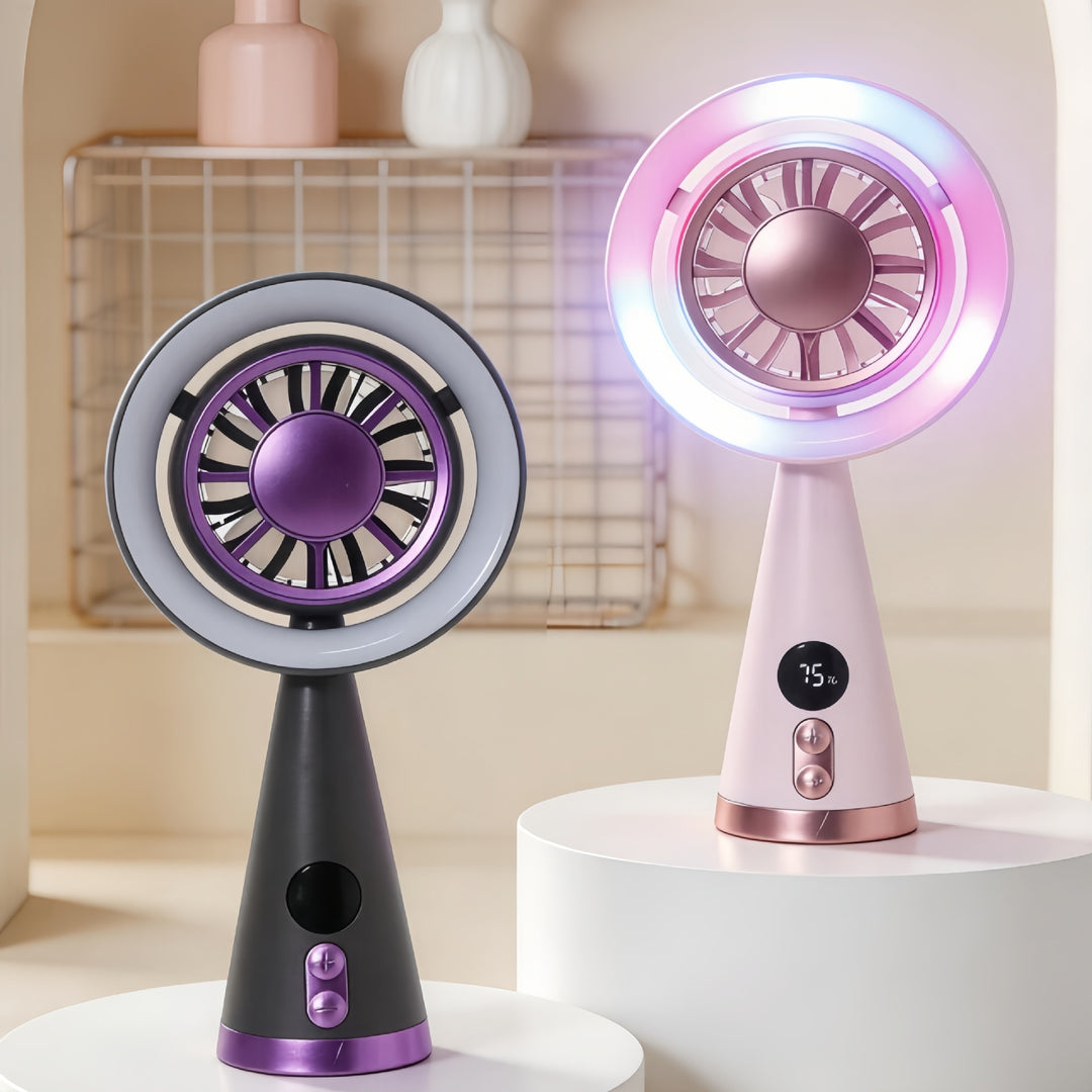 Women portable handheld fan with USB connection and innovative spray function Bowlift