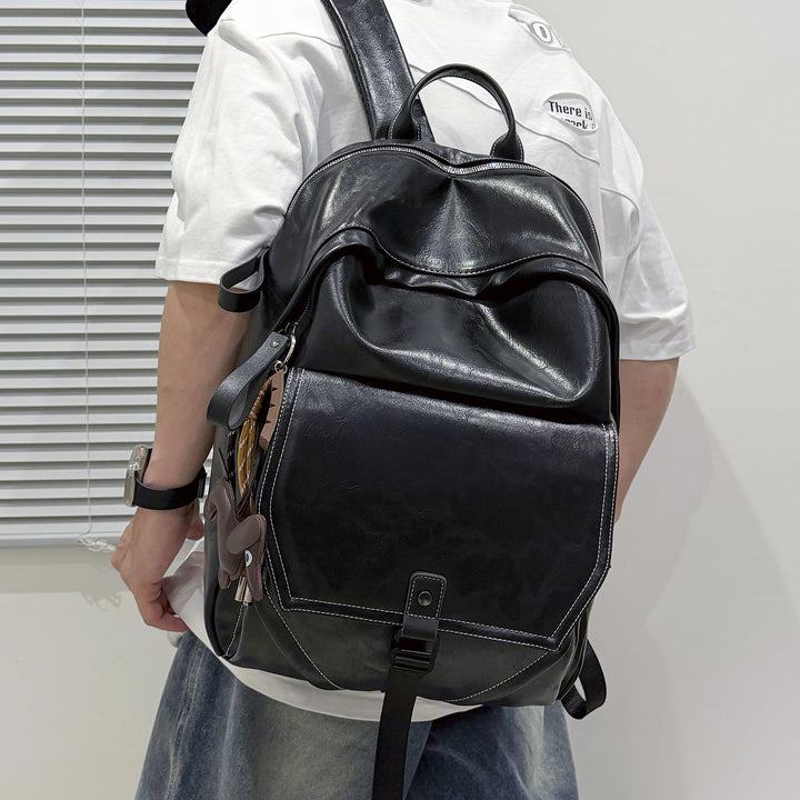 Stylish Multi-Compartment Leather Laptop Backpack Bowlift