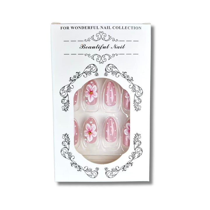 Decorative Floral Press-On Nail Set 1790746157