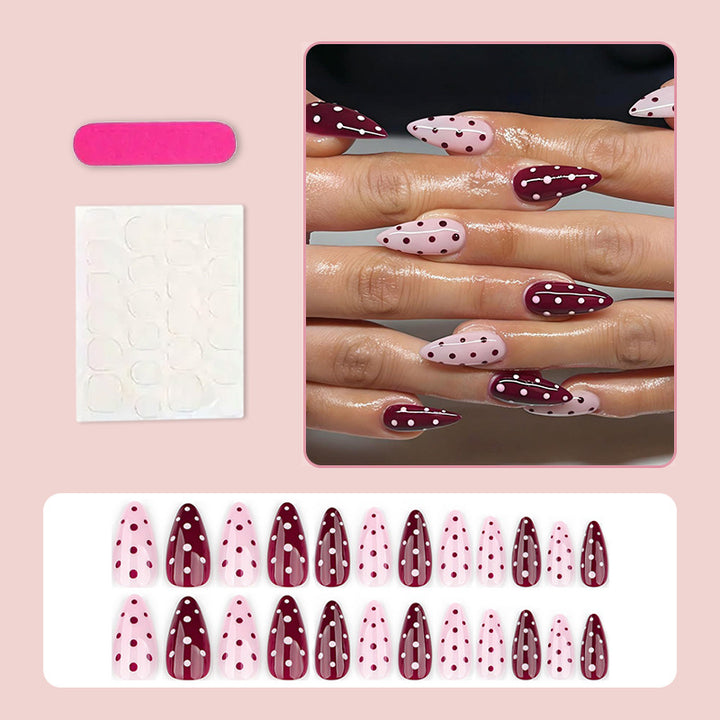 Artificial nail set with elegant dots and trendy design Bowlift
