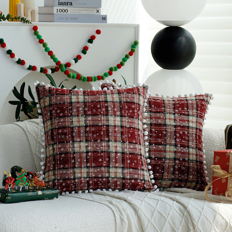 Cozy cushion with striped check pattern